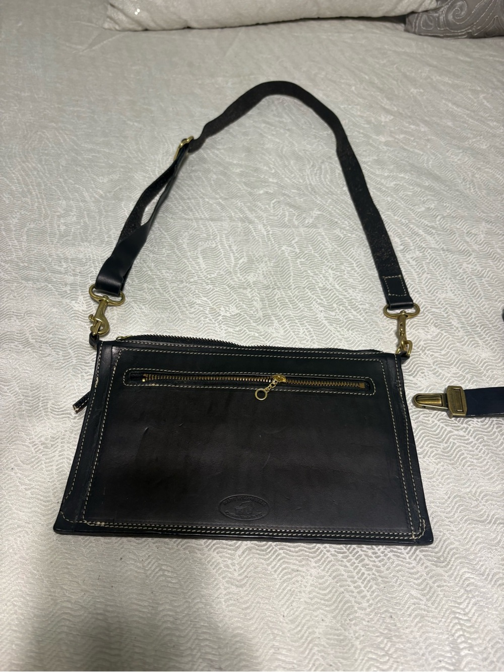 Happy Hollow Farm Made in Tennessee Black Leather Crossbody Bag